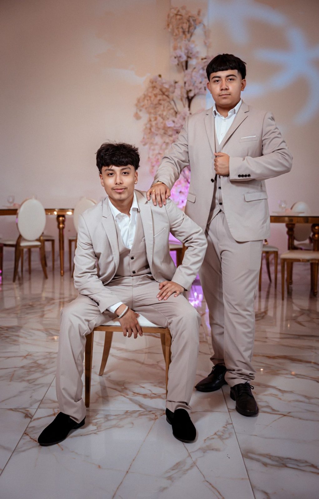 Khaki suit rental from Dallas Star Boyz